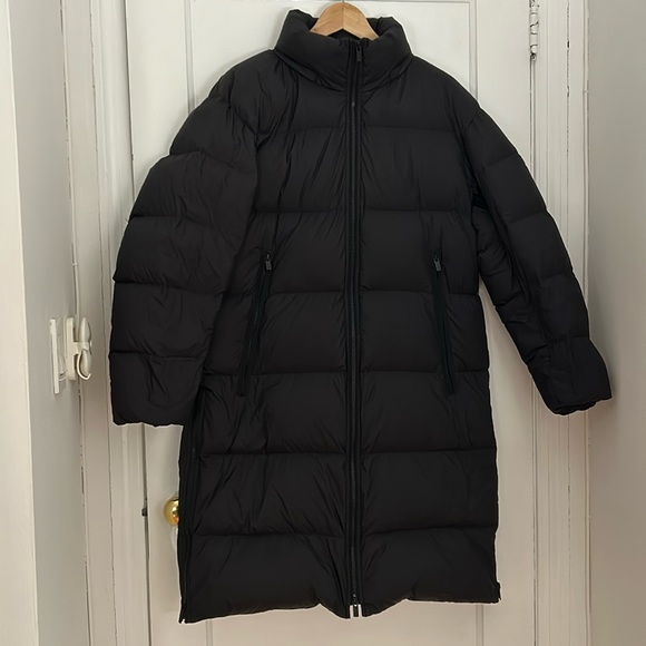 UNIQLO +J Jil Sander Long Down Volume Jacket Coat Puffer black Size XS, EUC - Picture 1 of 7